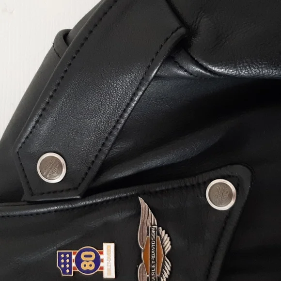 Harley Davidson Black Leather Jacket - Picture 4 of 10